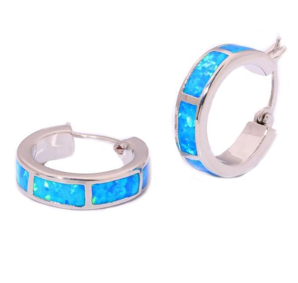 wholesale created blue fire opal silver plated wholesale sell fashion jewelry for women earrings 1002, Golden;silver